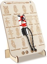 Learn Knot Training Board with 16 Knotting Methods - Wooden Knot Tying Kit for O