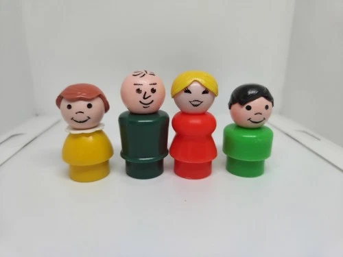 Vintage Fisher Price little people family lot/4: Dad Mom Boy Girl #2