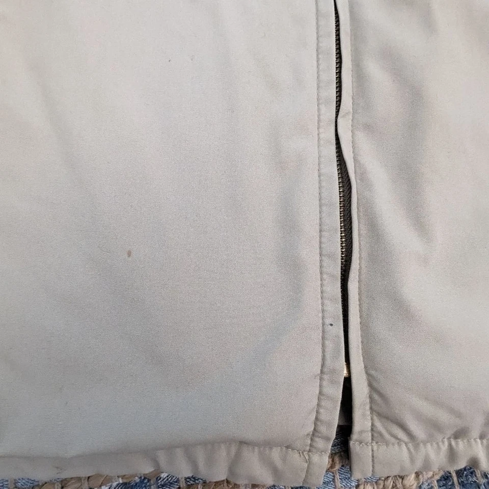 Винтажный 90-х Holmes магазин для мужчин куртка Sz M желтовато-коричневый Kakhi искусственного меха с подкладкой эластичный пояс - Изображение 4 из 4