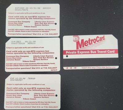 RARE Lot Of 3 Private Bus Metrocard. All 3 Different versions. No Value.