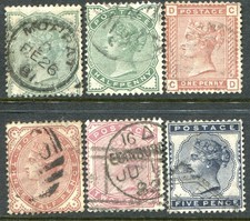 (627) VERY GOOD LIGHTLY USED SET QV 1881 LOW VALUE ISSUE SG164 - SG169