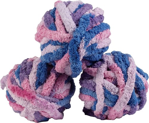 Chunky Yarn for Crocheting (Tie Dye Pink, Purple, Blue, 3 Pack) 72 Yards Total - Picture 1 of 5