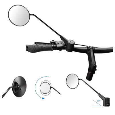 Krampe Fahrrad Spiegel KF1 Typ D 35° Große Außenklemmung Schwarz Lenkerspiegel