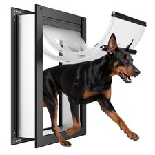 Aluminum Extra Large Dog Door for Wall, Double Flap XL Dog Door, Adjustable T...