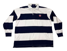 Vintage Ralph Lauren Polo Sport Rugby Shirt Shield Patch Striped Long Sleeve XL