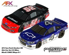 AFX Two Pack Stocker HO Slot Car Set (2) (Blue, Black) (LWB) (Mega G+)
