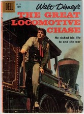 THE GREAT LOCOMOTIVE CHASE / FOUR COLOR # 712 (DELL) FESS PARKER PHOTO COVER