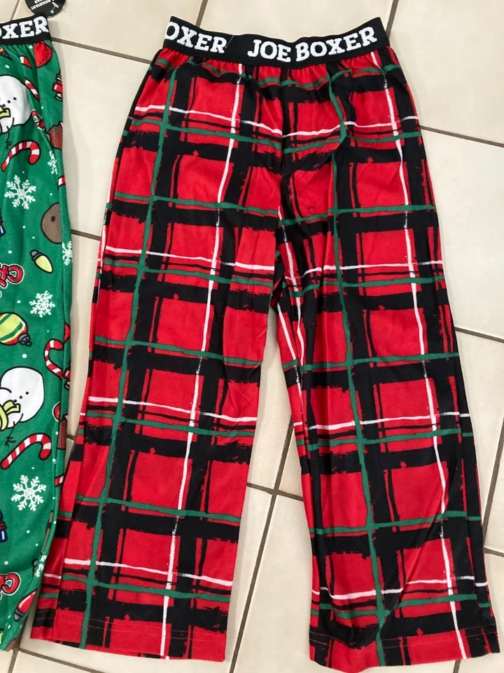 2 Joe Boxer 圣诞假日睡衣裤法兰绒 XS 4-5 码全新带标签 — 第 2/4 张图片