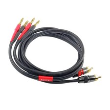 2Pack RCA to Banana Plug Speaker Cable Adapter, 1FT, 12AWG, 2 Count, Red Black,