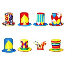 1Pcs Top Hat Festival Headwear Funny Printed Cap Halloween Head Accessories