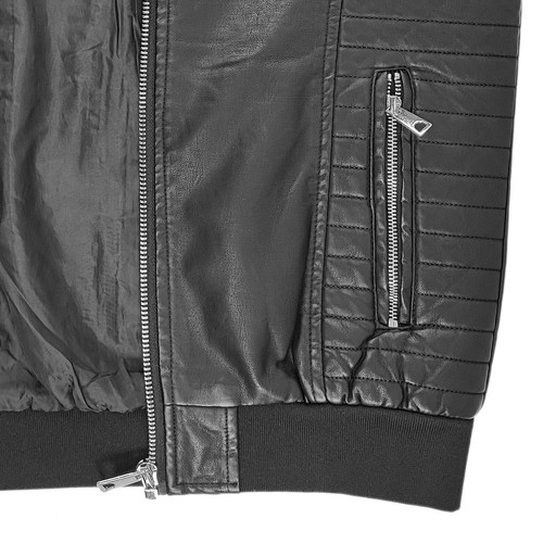 Giacca Moto Uomo Giubbotto Leggero Eco Pelle Giubbino Slim Fit Casual VEQUE - Afbeelding 38 van 40