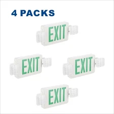 UL Listed  4 Packs Led Green Exit Signs with Battery Backup Combo Exit Lights.
