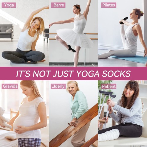 Non-Slip Yoga Socks with Grips Pilates Barre Ballet Socks for Women - Picture 7 of 8