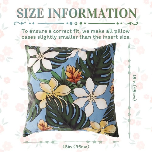 18×18 Throw Pillow Covers Flower Square Throw Cushion Case Ultra-Soft Plush - Picture 4 of 8