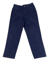 Riders By Lee Womens Navy Blue Casuals Eased Fit Twill Pants Size10P- New