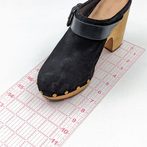 Veronica Barba Mujer Dacey Negro Gamuza Hebilla Dorado Tachonado Zuecos Zapatos Talla 8.5 - Imagen 7 de 11