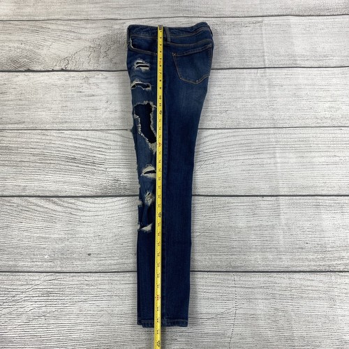 No Boundaries Mid Rise Relaxed Skinny Women Juniors Size 3 Blue Denim Jean Pants - Picture 9 of 12