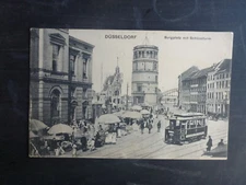 OLD TRAM POSTCARD- GERMANY DUSSELDORF 1905