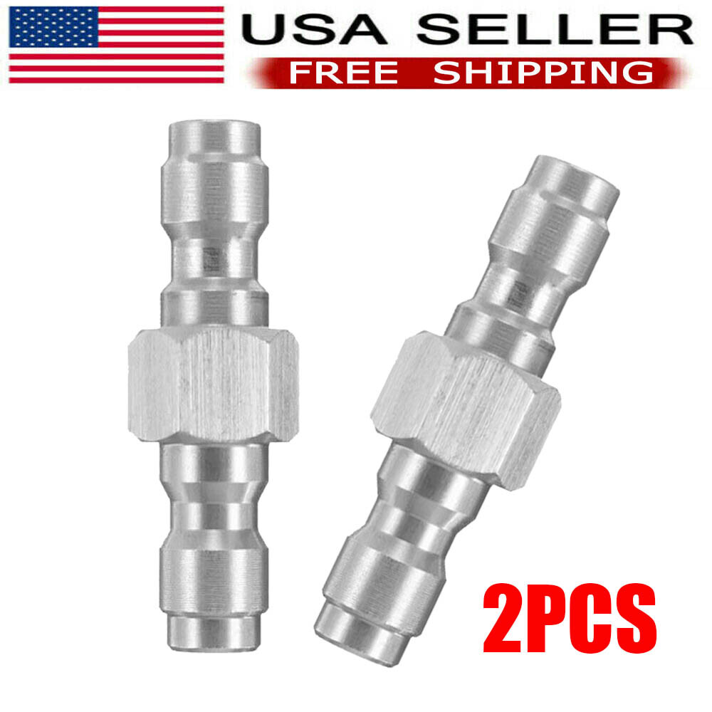 2Pcs Double Male Quick Connect Adapter 8mm Dual Male for 8MM Female Convertor US