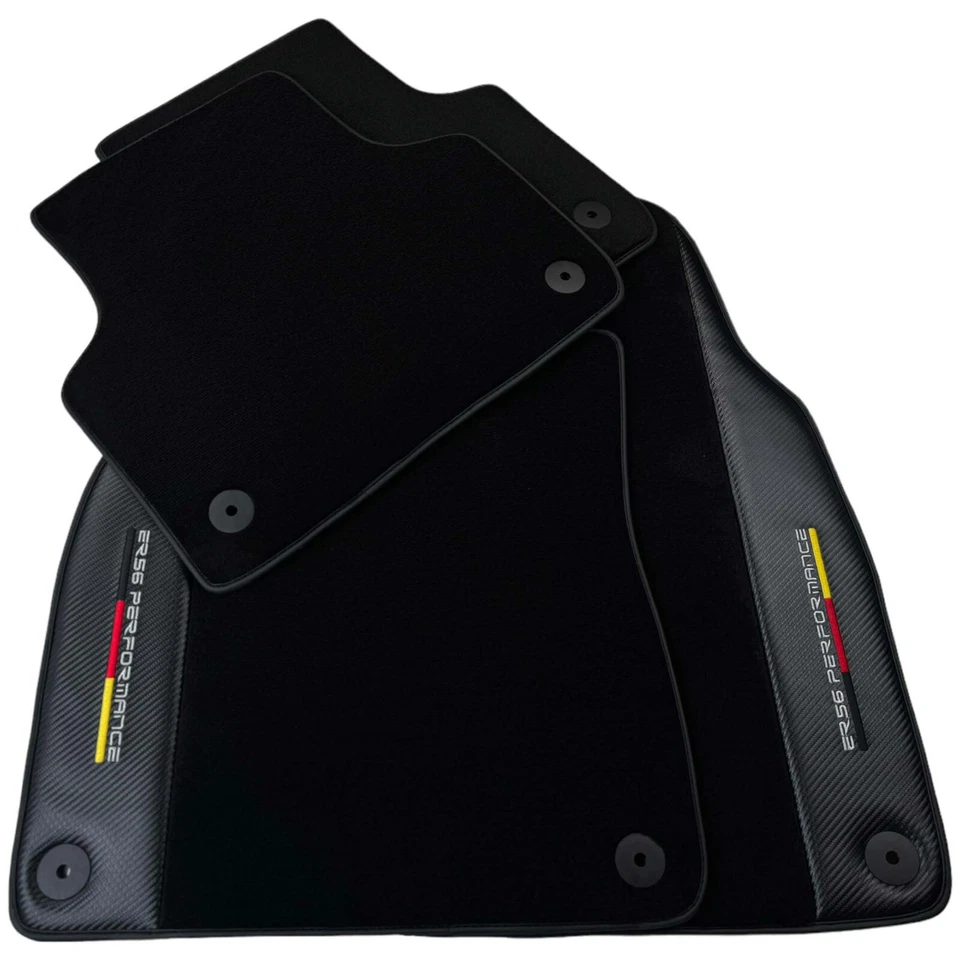 Alfombrillas negras para Audi S5 5 puertas Fastback sedán 2007-2024 con carbono | ER56 Foto 3 de 4
