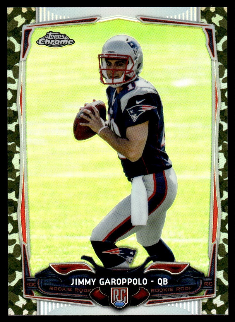 2014 Topps Chrome Camo Refractors Jimmy Garoppolo Rookie 410/499 New England