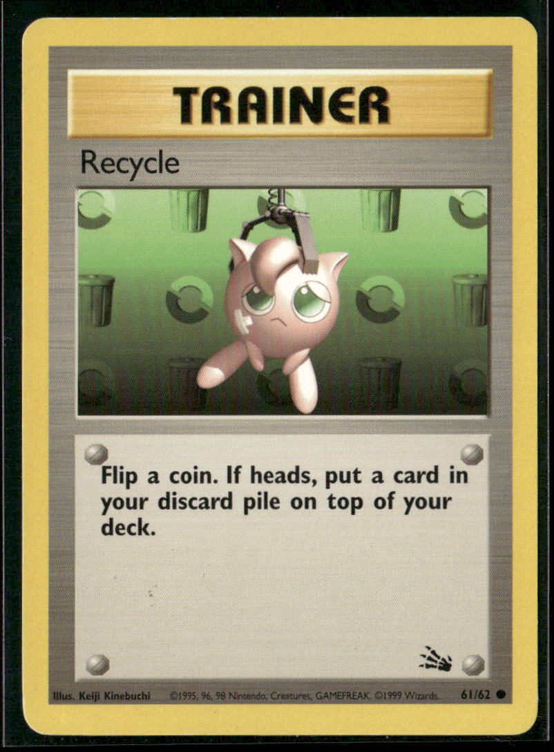 Pokemon Fossil #61/62 Recycle Common, Near Mint or Better