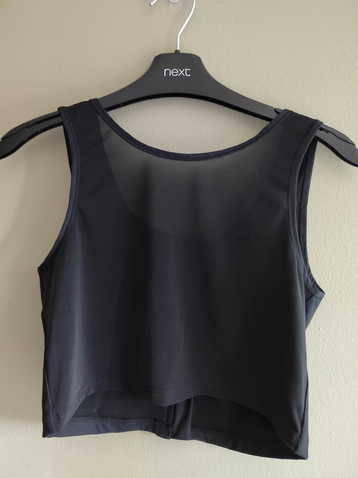 XUJI Transgender FTM Zip Up Breathable Half Chest Binder size XL Black