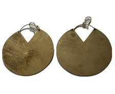 AfricanTribal Lightweight  Brass Metal Earrings, Africa 3 Inches Handmade
