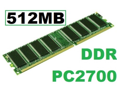 512MB DDR DDR1 RAM Speicher PC2700 333MHz 184-pin 2.5V Arbeitsspeicher STANDARD
