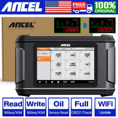 ANCEL Car Odometer Correction Tool Mileage Adjustment Oil Reset OBD2 Scanner