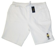 Polo Ralph Lauren Mens White Polo Bear Fleece Relax CP93 Jogger Sweat Shorts
