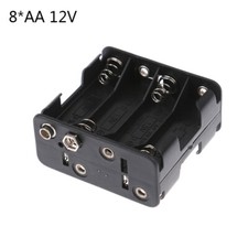 8 AA 12V Battery Clip Slot Storage Holder Box Case With 9V Snap Connec z8