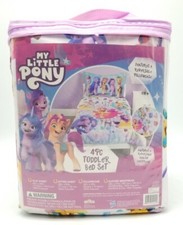 My Little Pony 4 Pc. Toddler Bed Set - Bedspread 2 Sheets  Pillowcase - New NWT