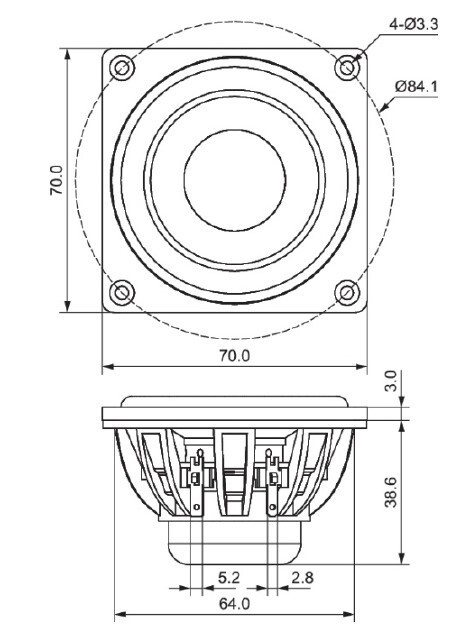 2.5" Woofer Speaker – 4 Ohm, 20W RMS, Fits Bose 151 & Other Small Enclosures