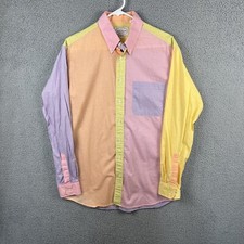 Jacob Miller Shirtmaker Mens Button Down Shirt Bright Multicolor Colorblock Sz M