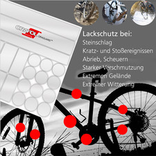 €110,90/m² Lackschutzfolie Fahrrad Rahmen MINI- und MIDI-Sets 33/50 Teile BMX