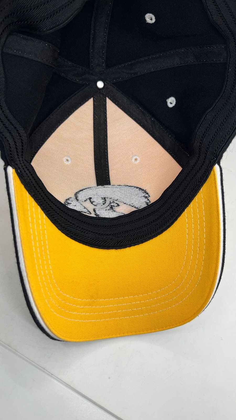 University of Iowa Hawkeyes Hat Black Yellow Baseball Cap OSFM Raised Logo