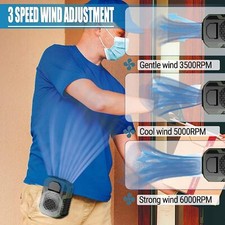 Hands Free Waist Fan with 6000mAh Battery- Portable USB Rechargeable for Outdoor