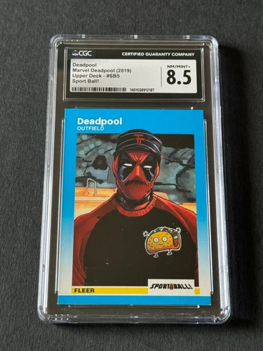 2019 UD Marvel DEADPOOL Sport Ball #5 Parody 1987 Fleer RC Barry Bonds   CGC 8.5