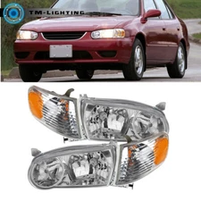For Toyota Corolla 2001-2002 w/Corner Signal Headlights Left+Right Side Chrome