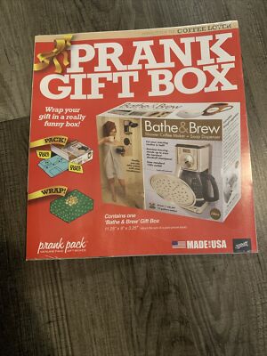 Bathe & Brew Prank Fake Funny COFFEE MAKER SHOWER PARODY Joke Gift Box
