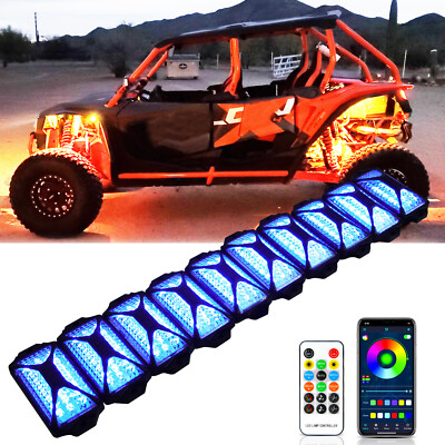 10 Pod RGB LED Rock Lights Underbody Underglow Lamp For Honda Talon 1000X/1000R