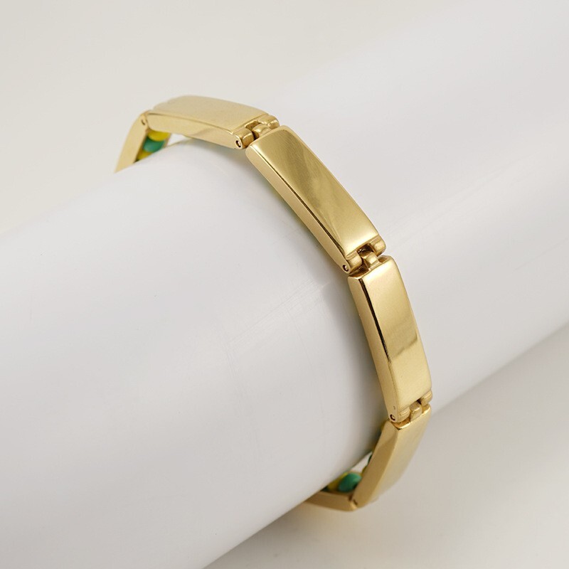 Stainless Steel Orula Protection Bracelet - Green & Yellow Beads, Unisex Good Luck Amulet For Men & Women - View #8