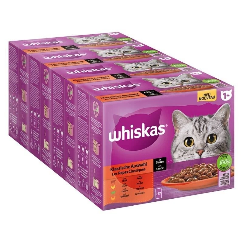 WHISKAS 96 x 85g Katzenfutter Nass Fleisch & Geflügel MIX in Sauce - Bild 2 von 4