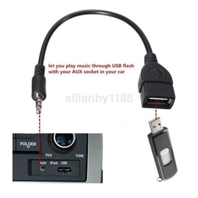 3 5mm Male Aux Audio Plug Jack To Usb 2 0 Female Converter Car