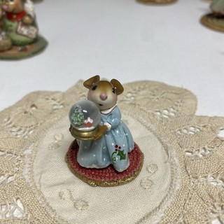 2014 Wee Forest Folk "My Little Snow Globe" M 515 Blue Dress Christmas Mouse