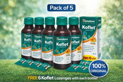 Himalaya Koflet Syrup 100ml x5 + Koflet Lozenges x6 Herbal Throat Care