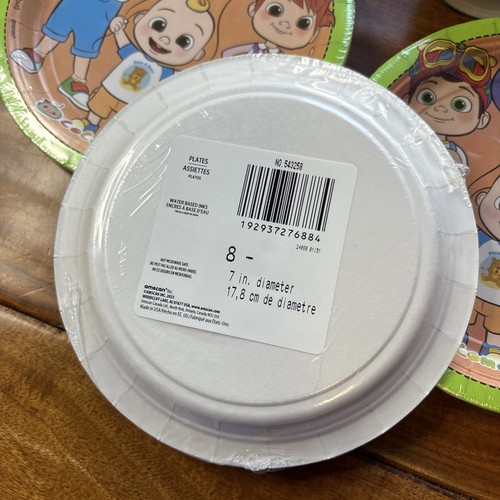 Cocomelon Baby Cute Kids Birthday Party Set Paper Dessert Plates Cups Napkins - Picture 3 of 9