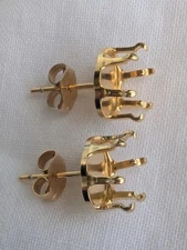 8x6mm Snap Tite Oval Stud Earring Settings 14K Gold Filled Post Mounts Jewelry M