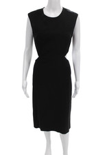 Halston Heritage Women Sheath Dress Black Sleeveless Zip Size 4